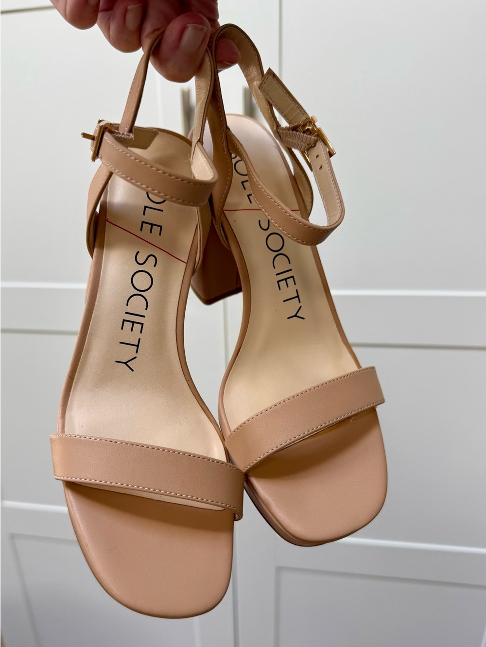 Sole Society Strappy Sandals Size 7.5M Block Heels, SO-SENDINAL, Like New - Picture 2 of 11